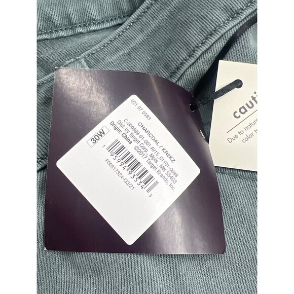 Ava & Viv Pants Womens 30W Charcoal Cotton Stretch High Rise Straight Leg NWD - Picture 3 of 9